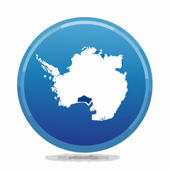 Antarctica continent map in blue circle icon design isolated