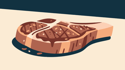 Grilled steak delicacies, hand-drawn vector illustrations