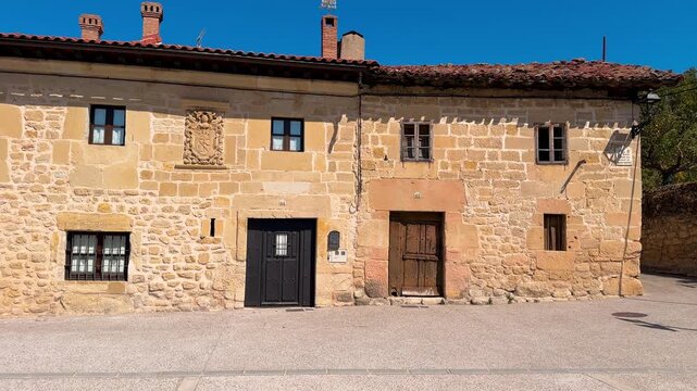 Scenic view of Santa Gadea del Cid, famous touristic destination in Burgos province, Castile and Leon, Spain. High quality 4k footage.