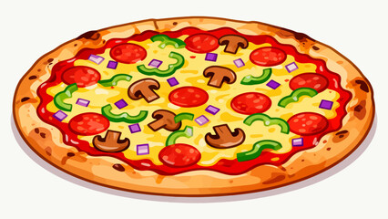 Pizza delicacies, hand-drawn vector illustrations