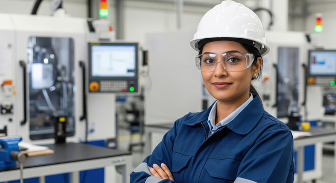 young indian female engineer working at office - Powered by Adobe