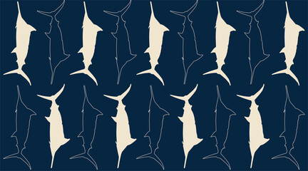 The Swordfish pattern on dark blue background.