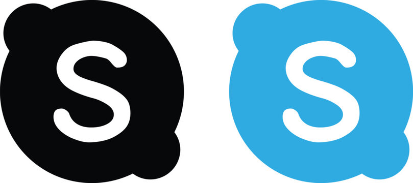 skype logo icon. Communication App Symbol. Messaging, business meeting concept. Call, Chat and Video Conference Design
