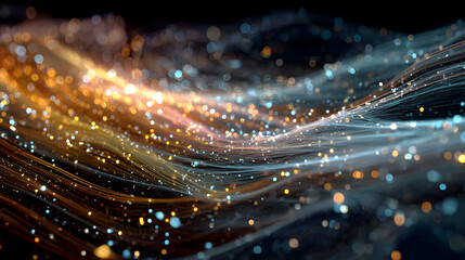 Obraz premium An artistic visual of cleaning data in todays digital world, featuring glowing particles that enhance the image