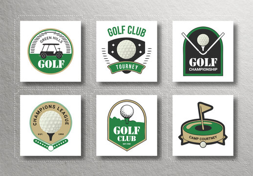 Golf Badge Set Design Layout