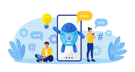 Chatbot conversation with clients. Chat bot chatting. Optimizing language models for dialogue. Artificial intelligence robot answer questions, generate refinement conversation, provide smart solution