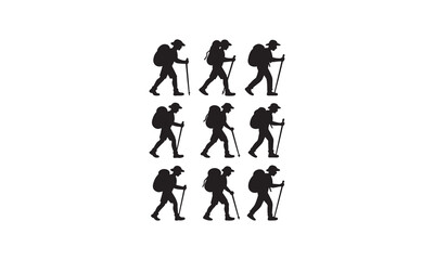 Hiking Man Silhouettes