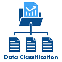Data Classification Two Color Glyph Icon Vector Illustration