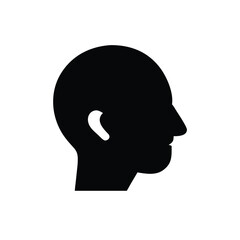 Man Profile Icon, Male Silhouette Icon, User Avatar Icon, Male Head Icon, Profile Symbol Icon
