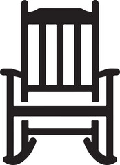 Fototapeta premium Rocking armchair wooden chair silhouette icon