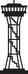 Observation sightseeing tower silhouette vector icon