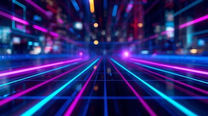 Fototapeta premium Abstract neon red and blue technology background.