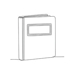 Simple outline of a closed sketchbook from a side view  