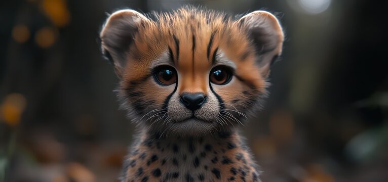 Energetic Baby Cheetah Cub Chasing Tail in Golden Savannah