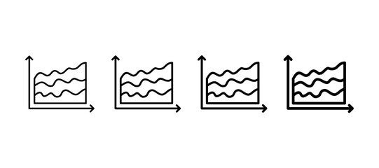 Stream Graph Multiple Line Icon Element