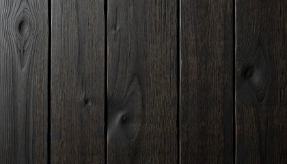 Deep Black Timber Planks Showcase Wood Grain and Knots, Creating a Strong, Bold, and Textural Visual Experience