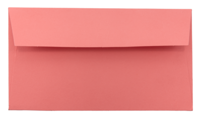 A closed envelope with a letter on a white background. An isolated image of an envelope with a postcard.