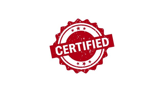 Red Certified animation on vibrant green or white background