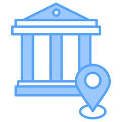 Bank Location Blue Icon