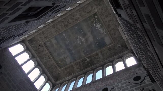 Cercs abandoned Count F&iacute;gols Olano mansion hall fresco