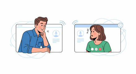 Online Video Conference Connecting People Across Distances