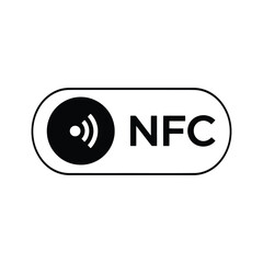 Flat icon of nfc contactless payment icon