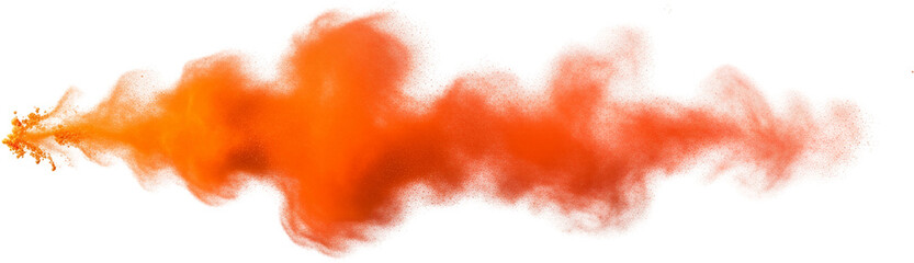 Vivid orange smoke cloud swirling with diffuse edges abstract texture isolate motion energy background