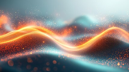 Futuristic glowing wave pattern with sparkles high resolution photo