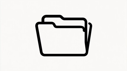 Simple black outline of two overlapping folders