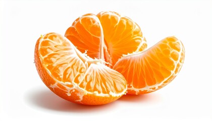 Peeled mandarin orange with intact segments and visible white pith, highlighting natural texture and vibrant citrus color.