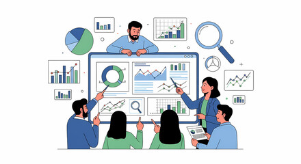 Business Meeting Analytics Presentation Data Visualization and Team Collaboration