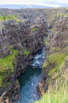 Canyon de Koluglj&uacute;fur, dans le nord ouest de l'Islande