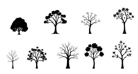 tree silhouette, cartoon tree silhouettes, bare tree silhouettes, tall tree silhouette, small tree silhouettes, artistic tree silhouettes, realistic tree silhouettes, group of trees silhouettes, silho