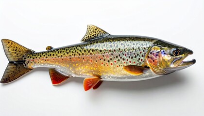 Naklejka premium Freshwater fish placed on a white background