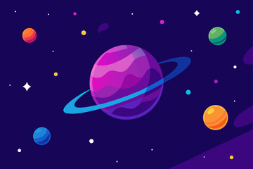 Naklejka premium planet and moon