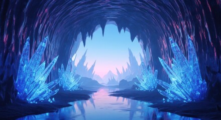 Fototapeta premium Enchanting Crystal Cave With Ethereal Glow