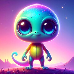 Cute alien lizard