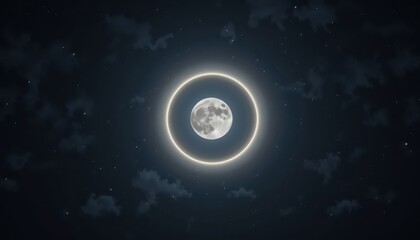 Naklejka premium Moonlight eclipse event overhead night sky digital art celestial illuminated viewpoint mystical concept