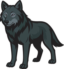 Obraz premium Vector wolf mascot illustration set