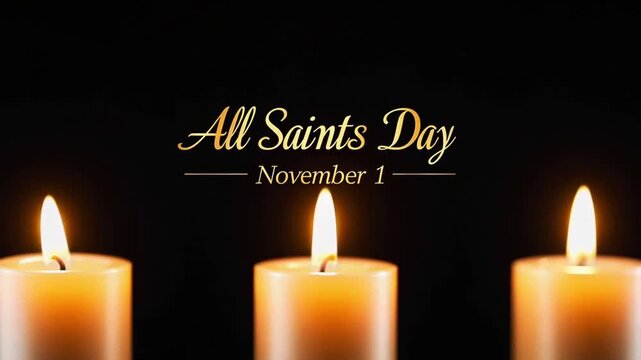 All Saints Day: A serene image to evoke reflection, where candles are illuminated to symbolize hope and remembrance for all saints day on november first.