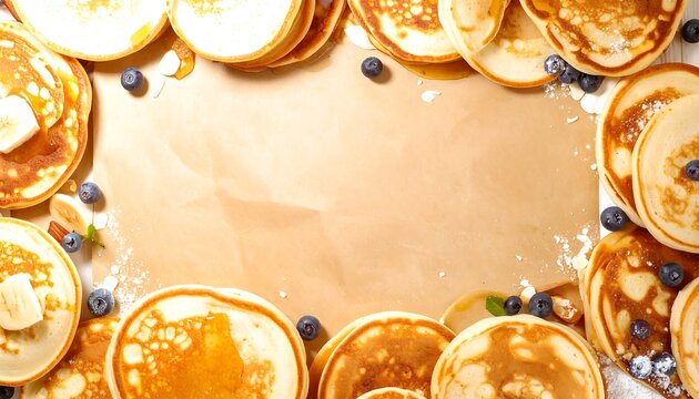 Stacked pancakes border