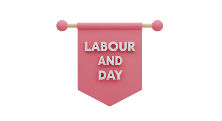 Pink Pennant Banner for Labour Day Celebration