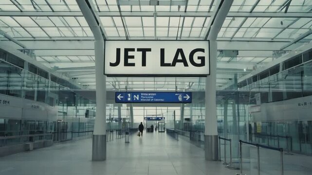 Jet lag sign at an airport.