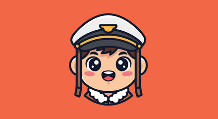 Cute Cartoon Pilot Character Illustration.