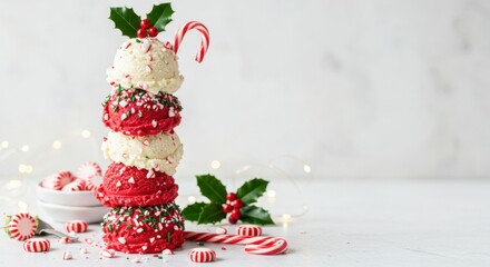 Naklejka premium Christmas Ice Cream Tower