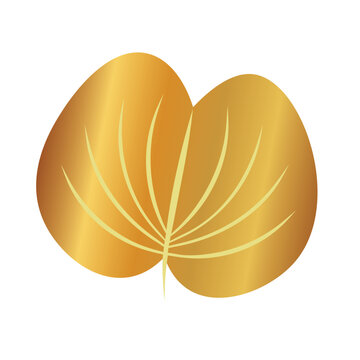 Golden Apta leaf illustration symbolizing sona patra for Dussehra festival, Vijayadashami celebration greeting card design, auspicious Hindu ritual element