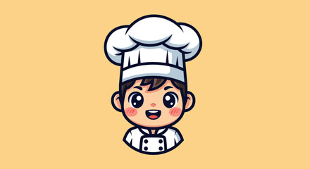 Adorable cartoon chef character illustration for culinary arts and cooking.
