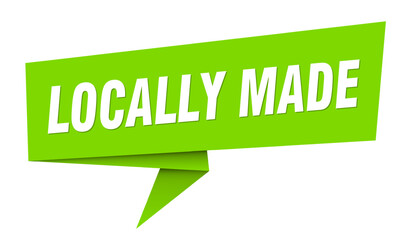 locally made banner. locally made speech bubble, label, sticker, sign template