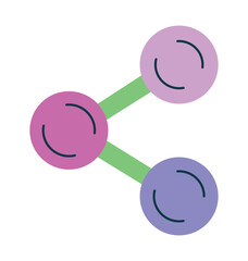 Colorful share icon for social media and web applications. Modern flat design for UI, connection, and networking concepts.