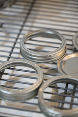 Homemade Black Berry Jelly Canning with boiling Water bath for food preservation in glass jars